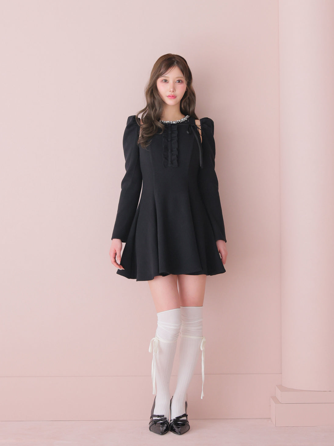 model：164cm　(size：F(丈長め)　color：Black)