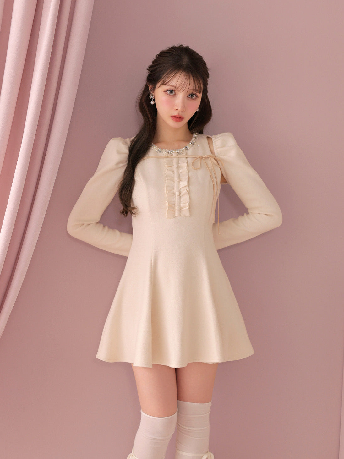 model：160cm　(size：F　color：Pink)