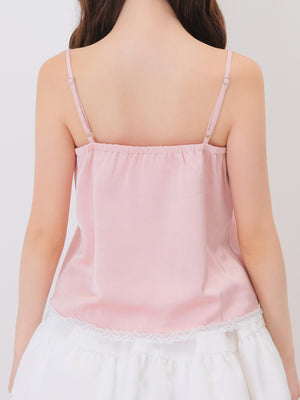 Decollete lace satin camisole(eme11213)