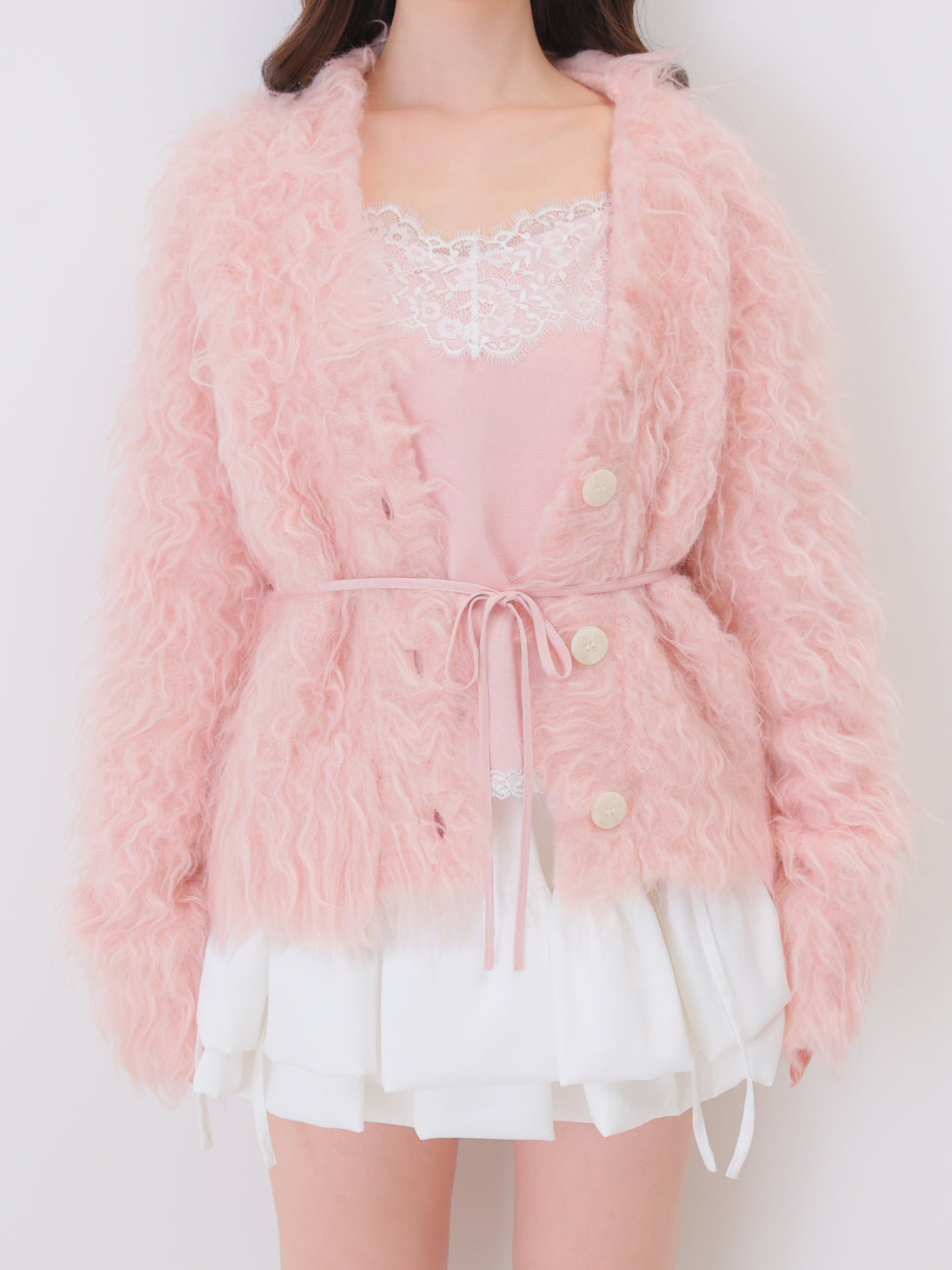 model：162cm　(size：F　color：Pink)