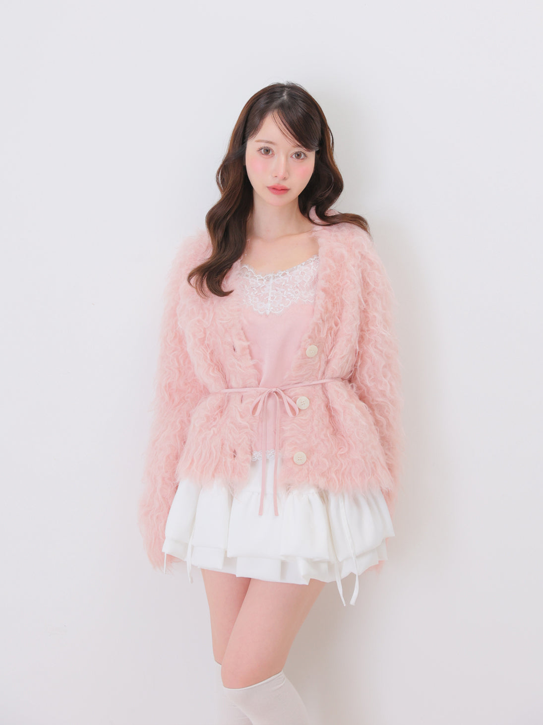 model：162cm　(size：F　color：Pink)