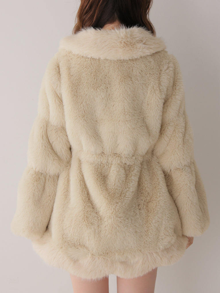 【Pre Order】Luxe fur fit line flare coat(eme11161)