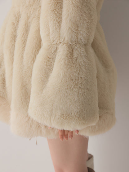 【Pre Order】Luxe fur fit line flare coat(eme11161)