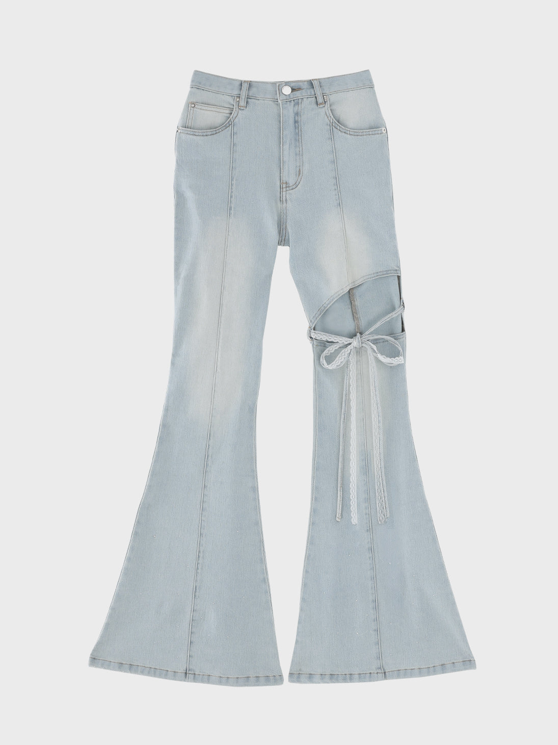 Side cut lace ribbon denim(eme11164)