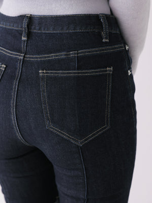 Side cut lace ribbon denim(eme11164)
