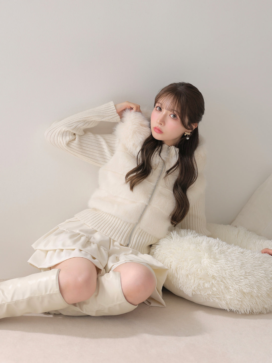 model：160cm　(size：F　color：Ivory)