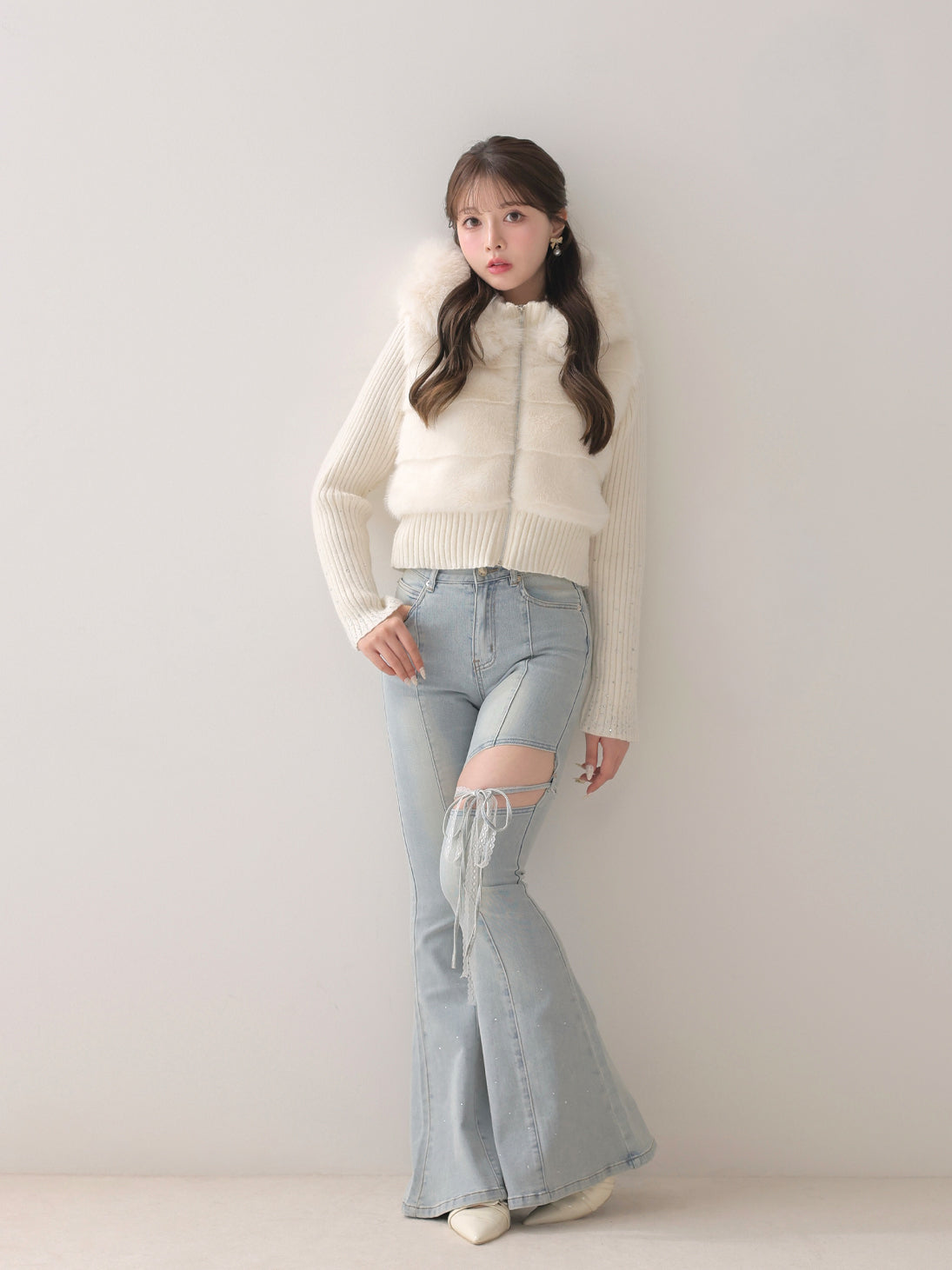 model：160cm　(size：F　color：Ivory)