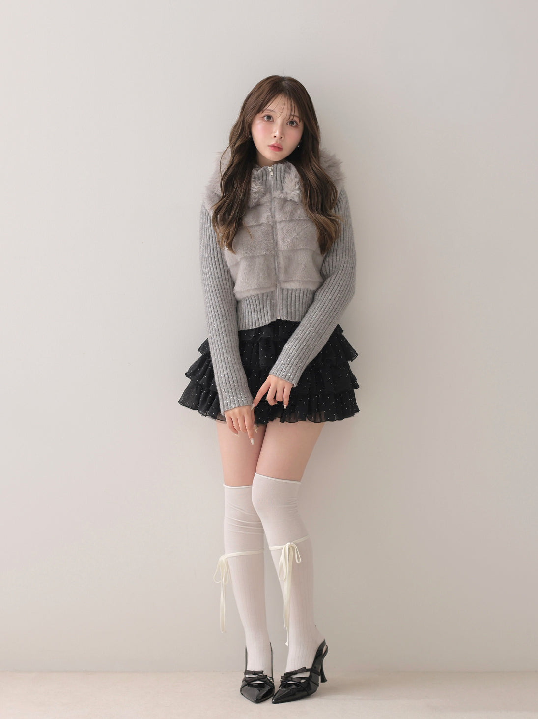 model：160cm　(size：F　color：Gray)