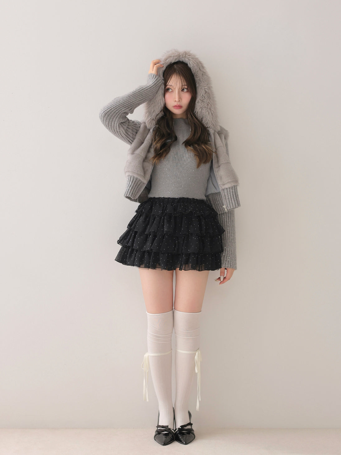 model：160cm　(size：F　color：Gray)