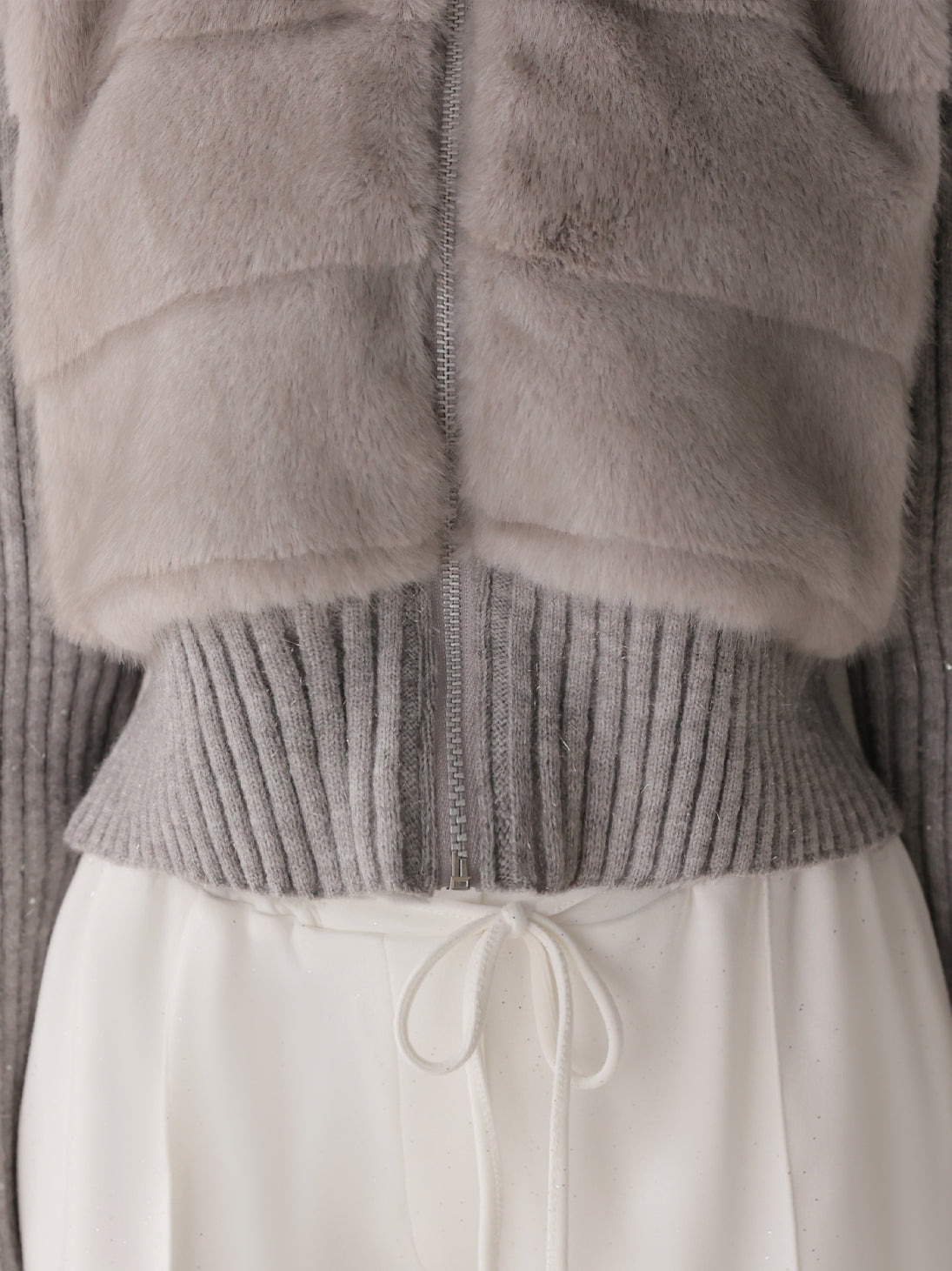 Luxe fur bijou knit blouson(eme11165)