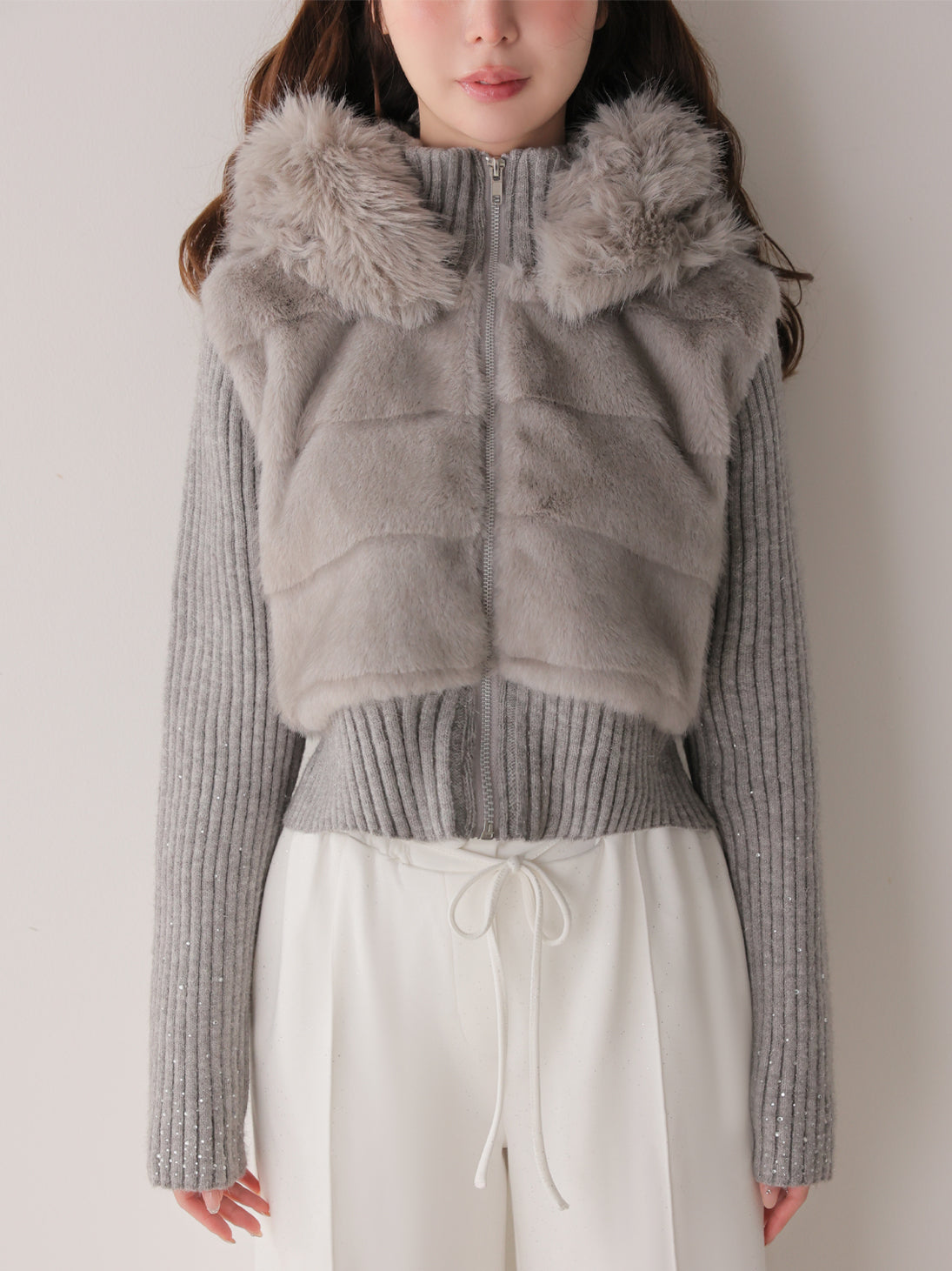 model：162cm　(size：F　color：Gray)