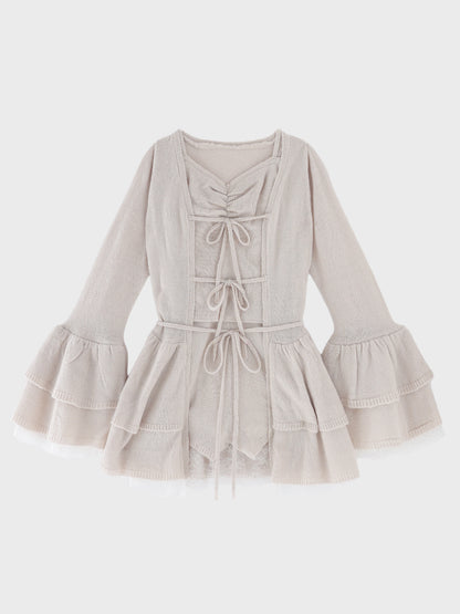 Airy frill knit three piece setup(eme11167)