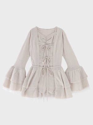 Airy frill knit three piece setup(eme11167)
