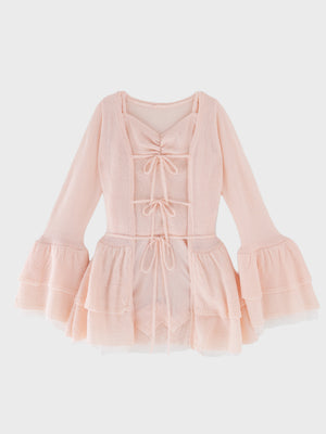 Airy frill knit three piece setup(eme11167)