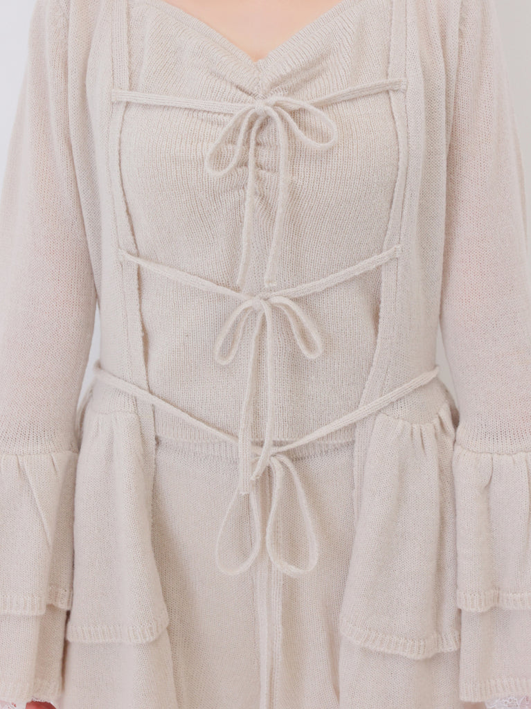 Airy frill knit three piece setup(eme11167)
