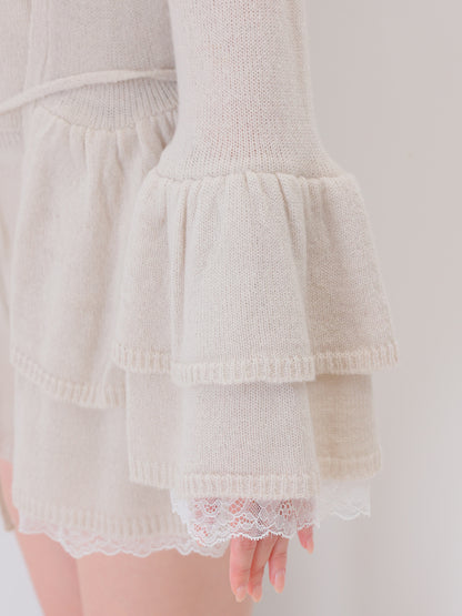 Airy frill knit three piece setup(eme11167)