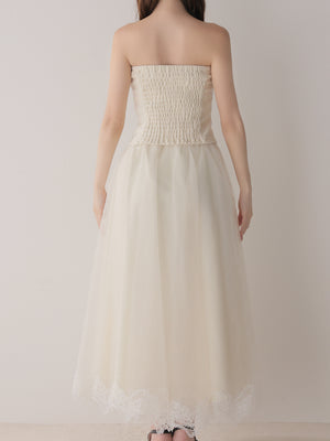 Royal piping tulle ribbon onepiece(eme11169)
