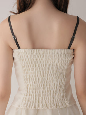 Royal piping tulle ribbon onepiece(eme11169)