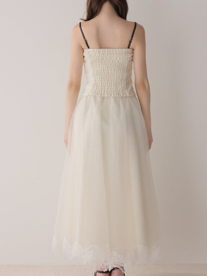 Royal piping tulle ribbon onepiece(eme11169)