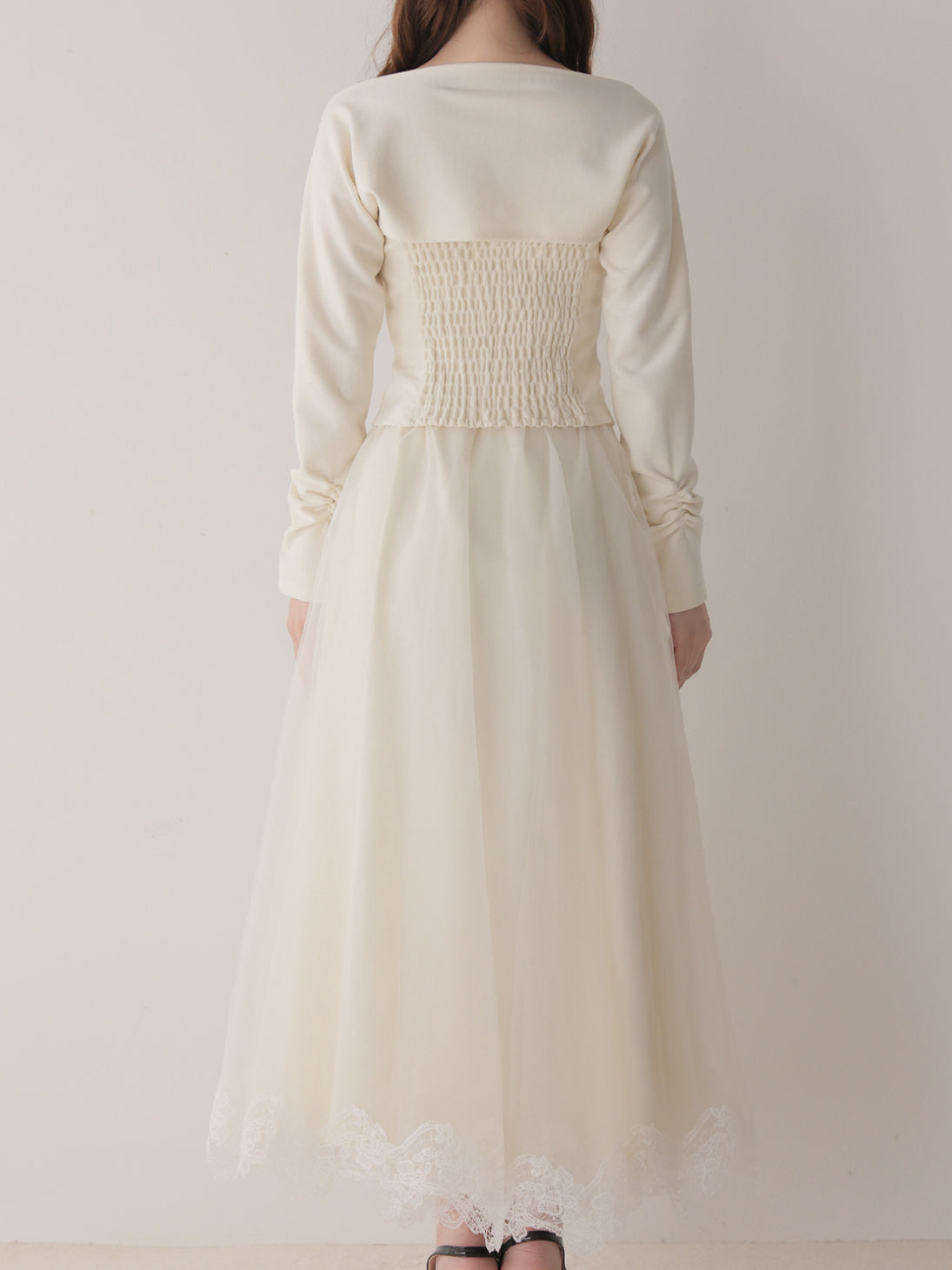 Royal piping tulle ribbon onepiece(eme11169)