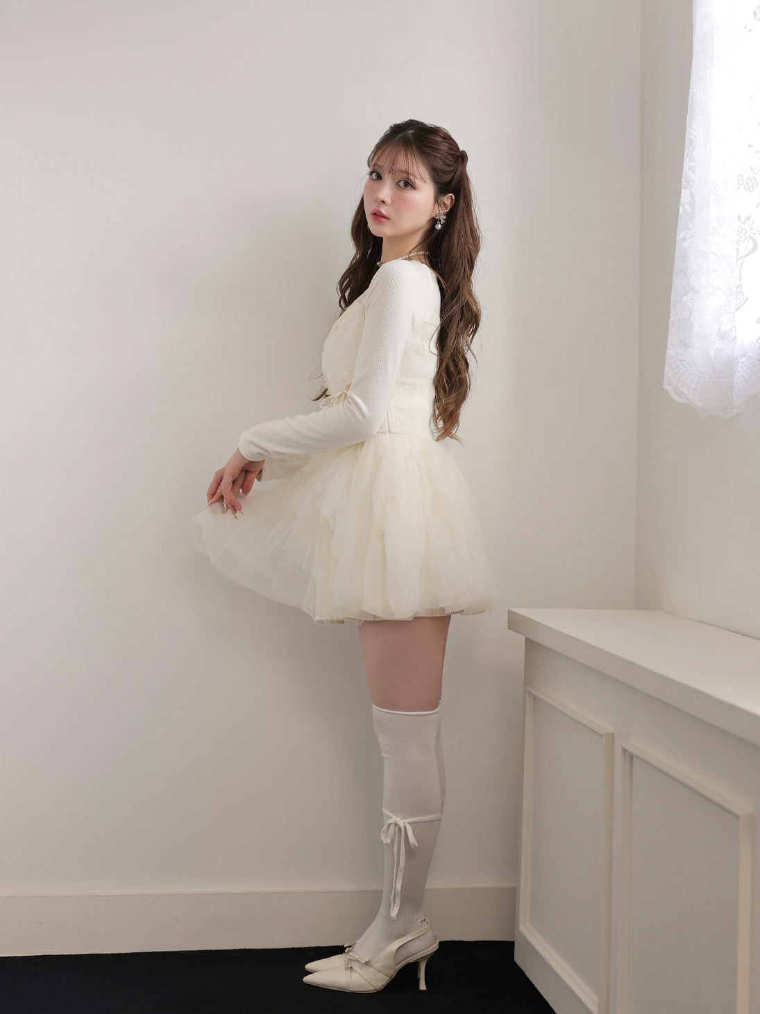 model：160cm　(size：F　color：Ivory)