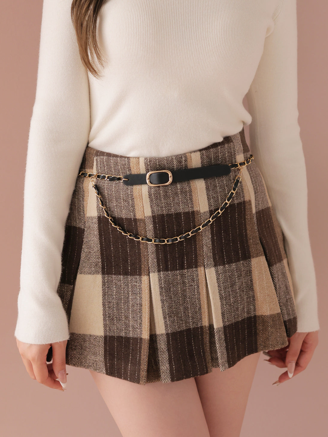 model：160cm　(size：F　color：Brown)