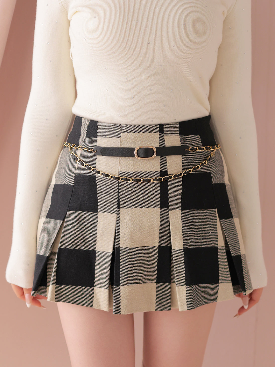 model：160cm　(size：F　color：Beige black)