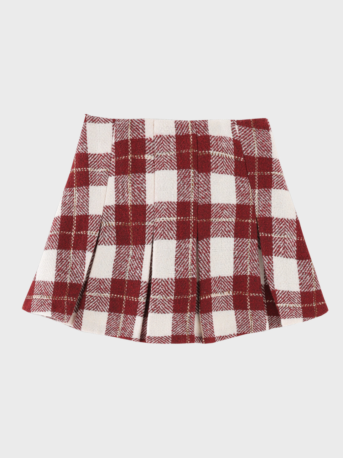 Merlot check pleats mini skirt(eme11198)