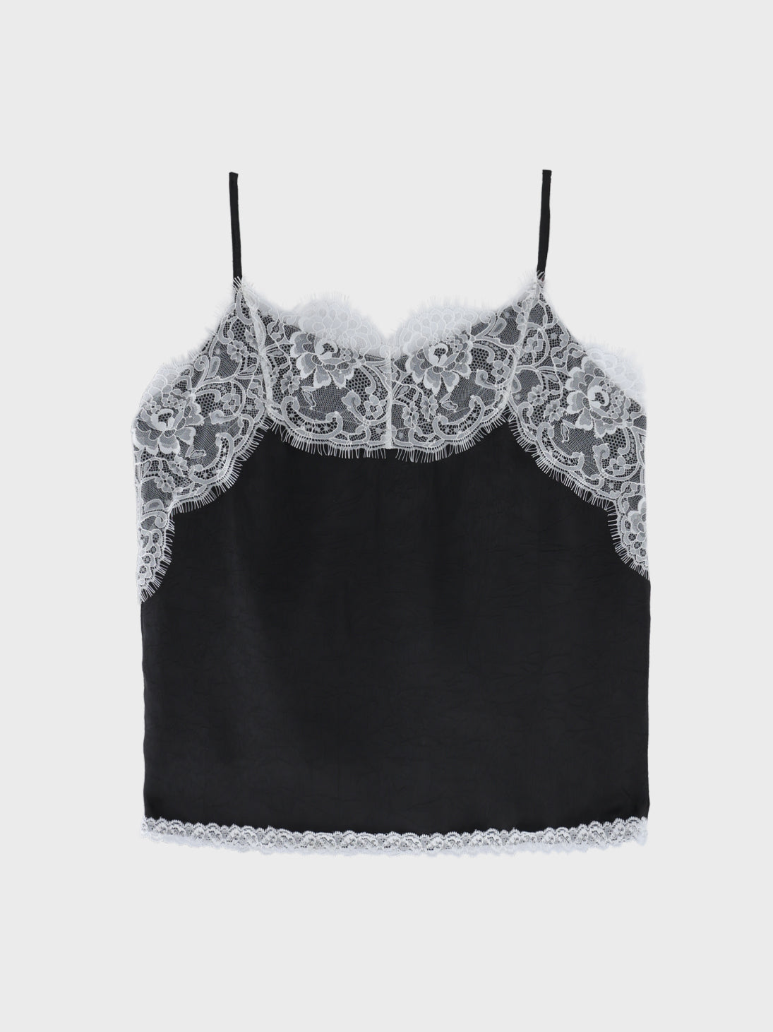 Decollete lace satin camisole(eme11213)
