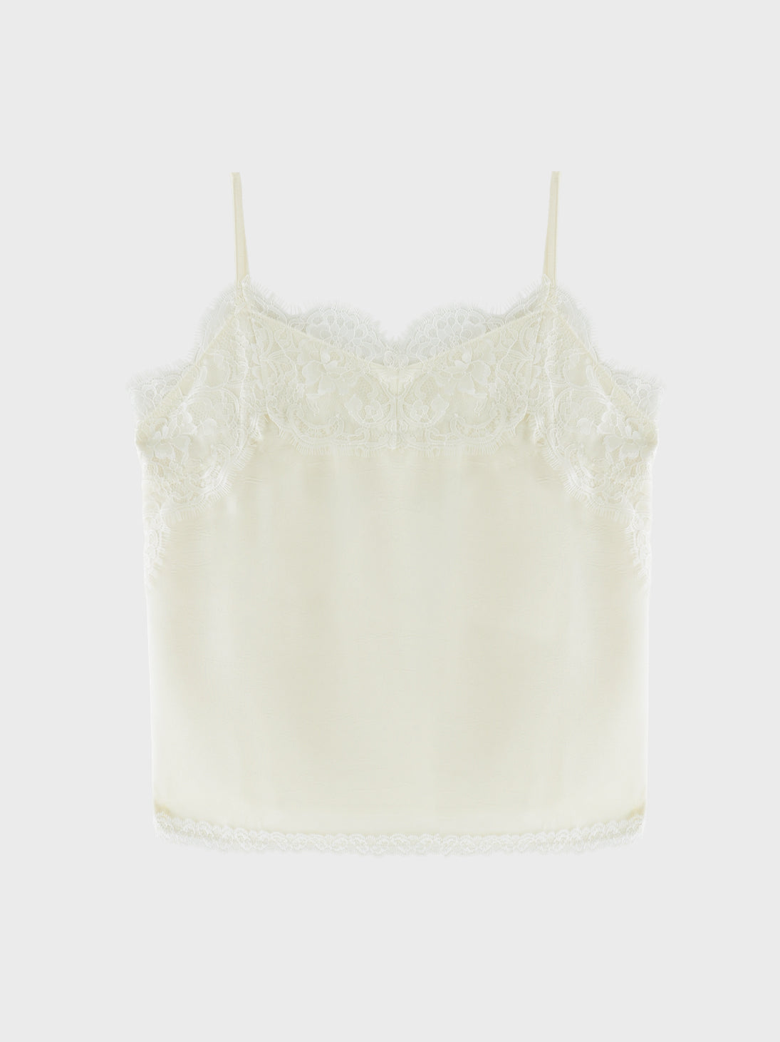 Decollete lace satin camisole(eme11213)