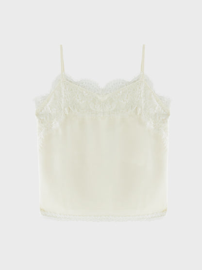 Decollete lace satin camisole(eme11213)