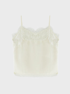 Decollete lace satin camisole(eme11213)