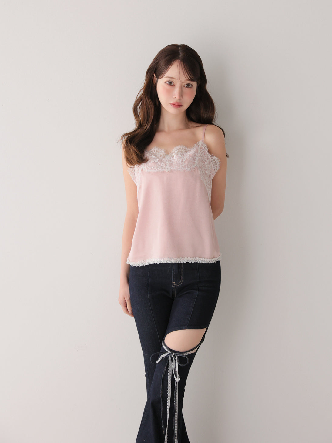 model：162cm　(size：F　color：Pink)