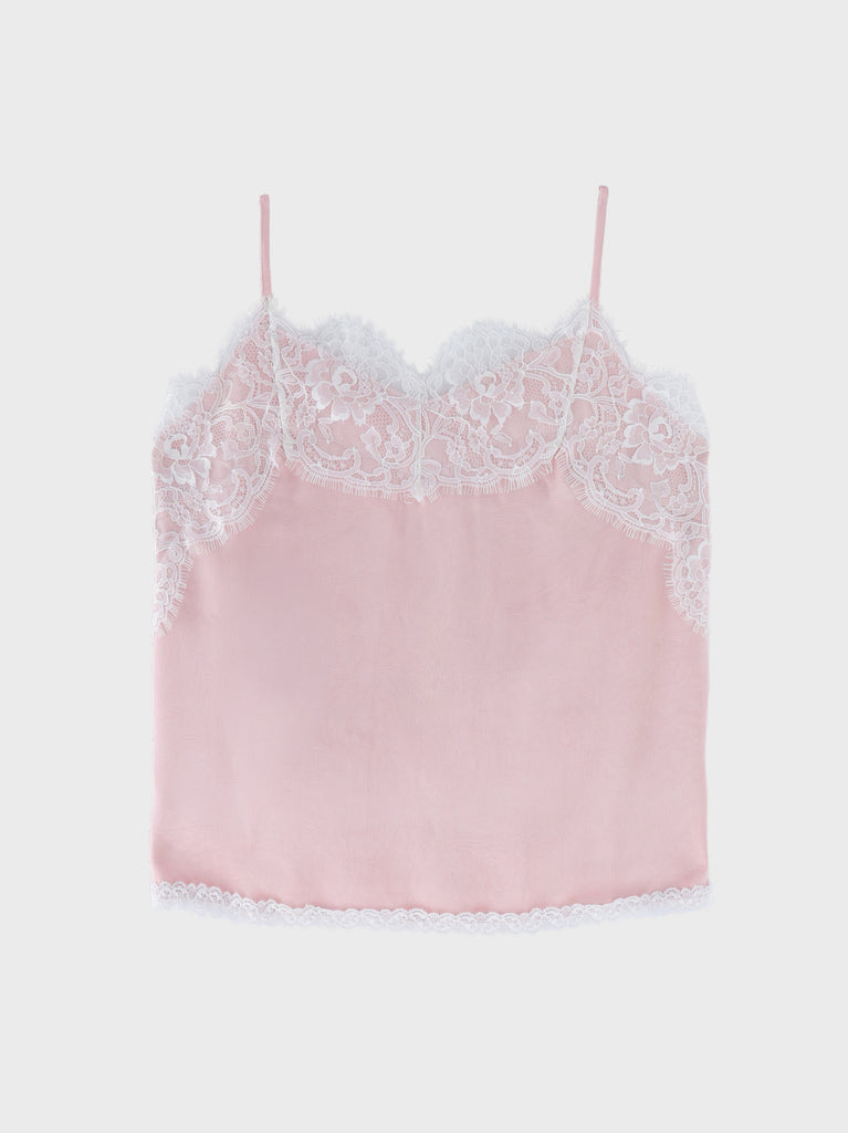 Decollete lace satin camisole(eme11213)