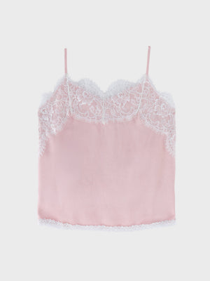 Decollete lace satin camisole(eme11213)