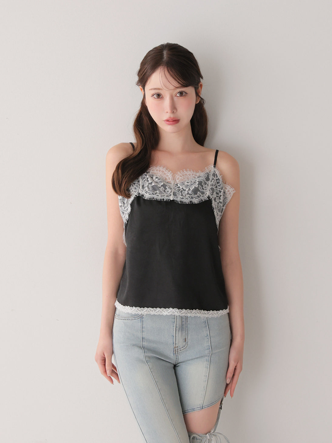 model：162cm　(size：F　color：Black)