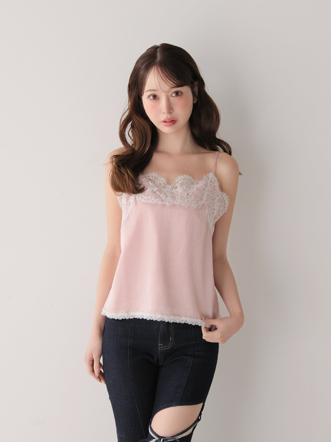 model：162cm　(size：F　color：Pink)