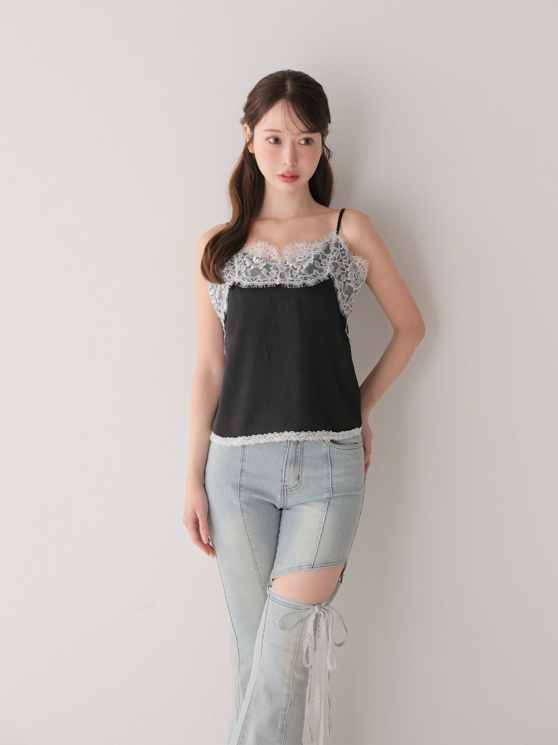 model：162cm　(size：F　color：Black)