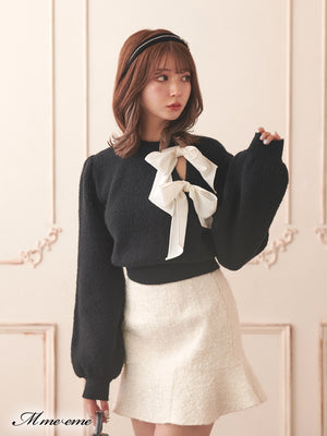 【SALE】High waist lame tweed skirt (eme10283)