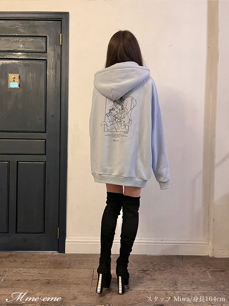 【sale】 Cinnamoroll&m me eme original illustration hoodie (eme10287)