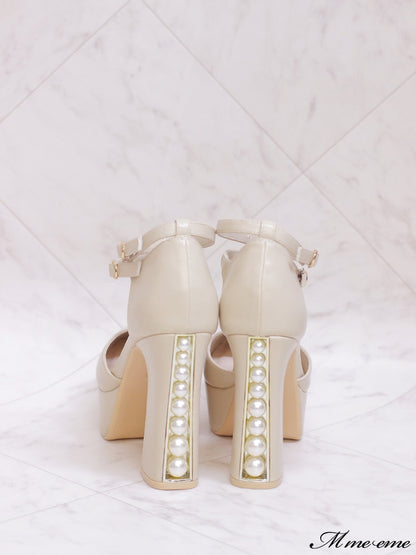 【SALE】Pearl heel pumps (eme10288)