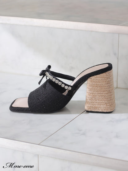 【SALE】Ribbon tweed mule (eme10312)