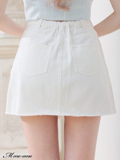 【SALE】Rhinestone denim mini skirt(eme10406)