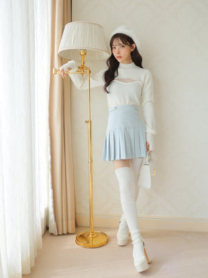 【SALE】Suede pleated skirt (eme10334)