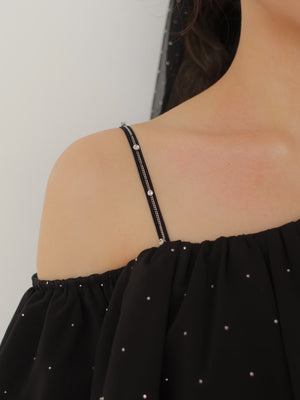 One shoulder ruffle all in one (eme10443)