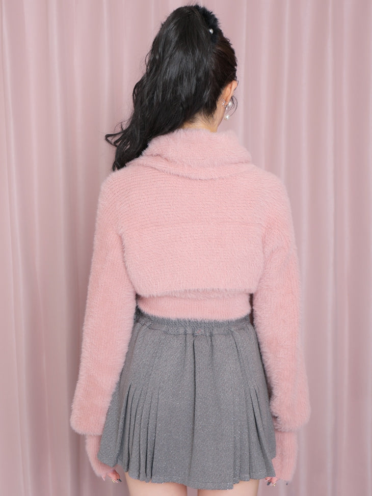 Scarf like shaggy knit tops (eme10372)