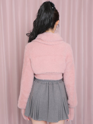 Scarf like shaggy knit tops (eme10372)