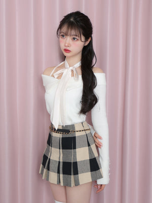 【SALE】Check box pleats skirt(eme10380)