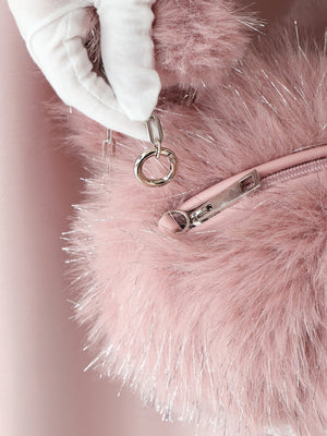 2way fake fur round bag(eme10472)