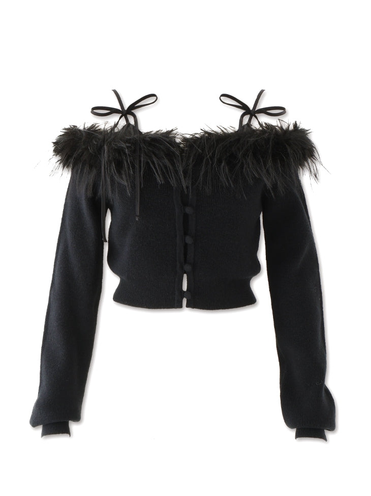 Feather ensemble knit tops(eme10366)